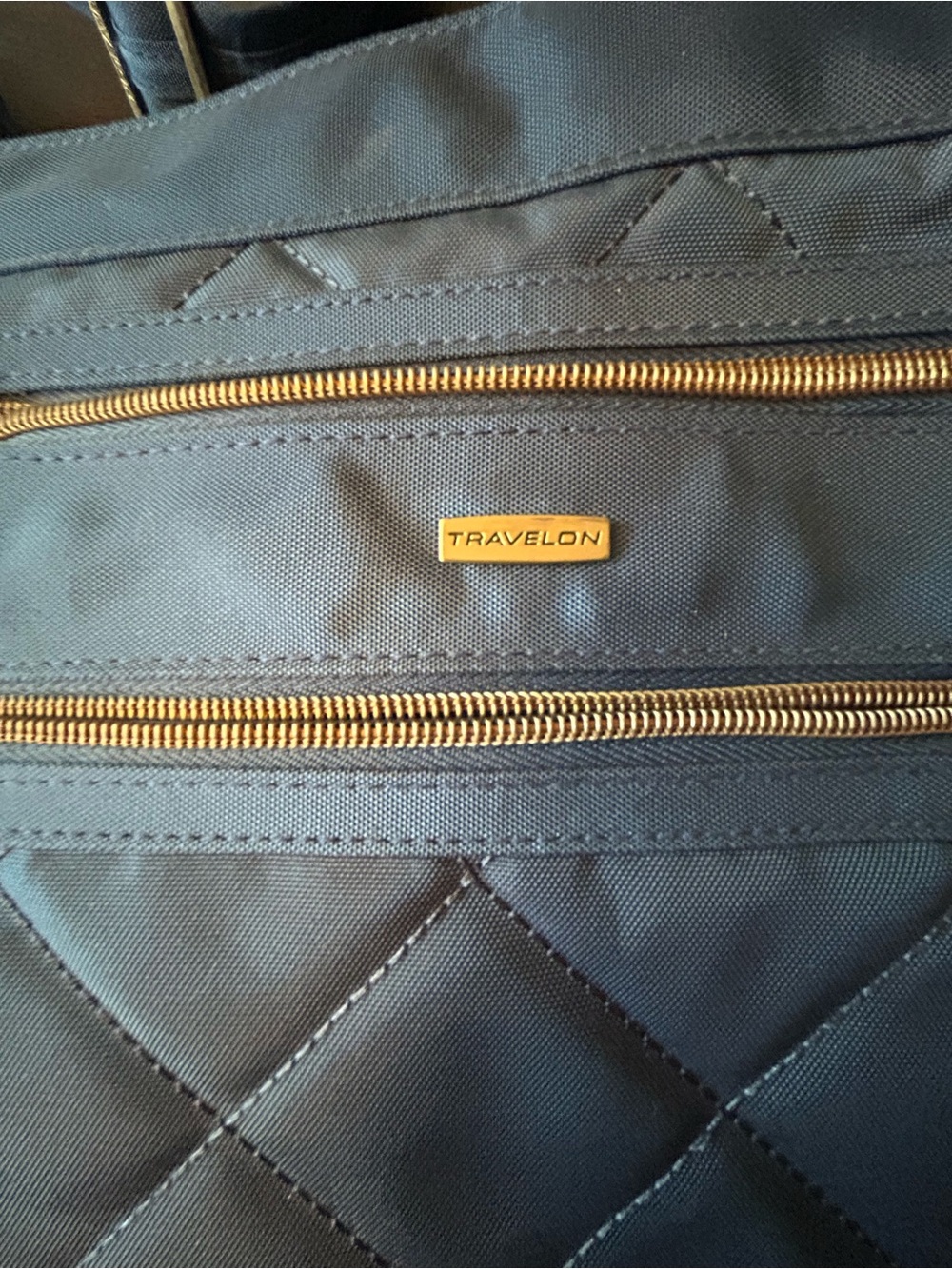 Travelon Quilted Crossbody Bag with Gold Accents.  Perfect Travel Companion
